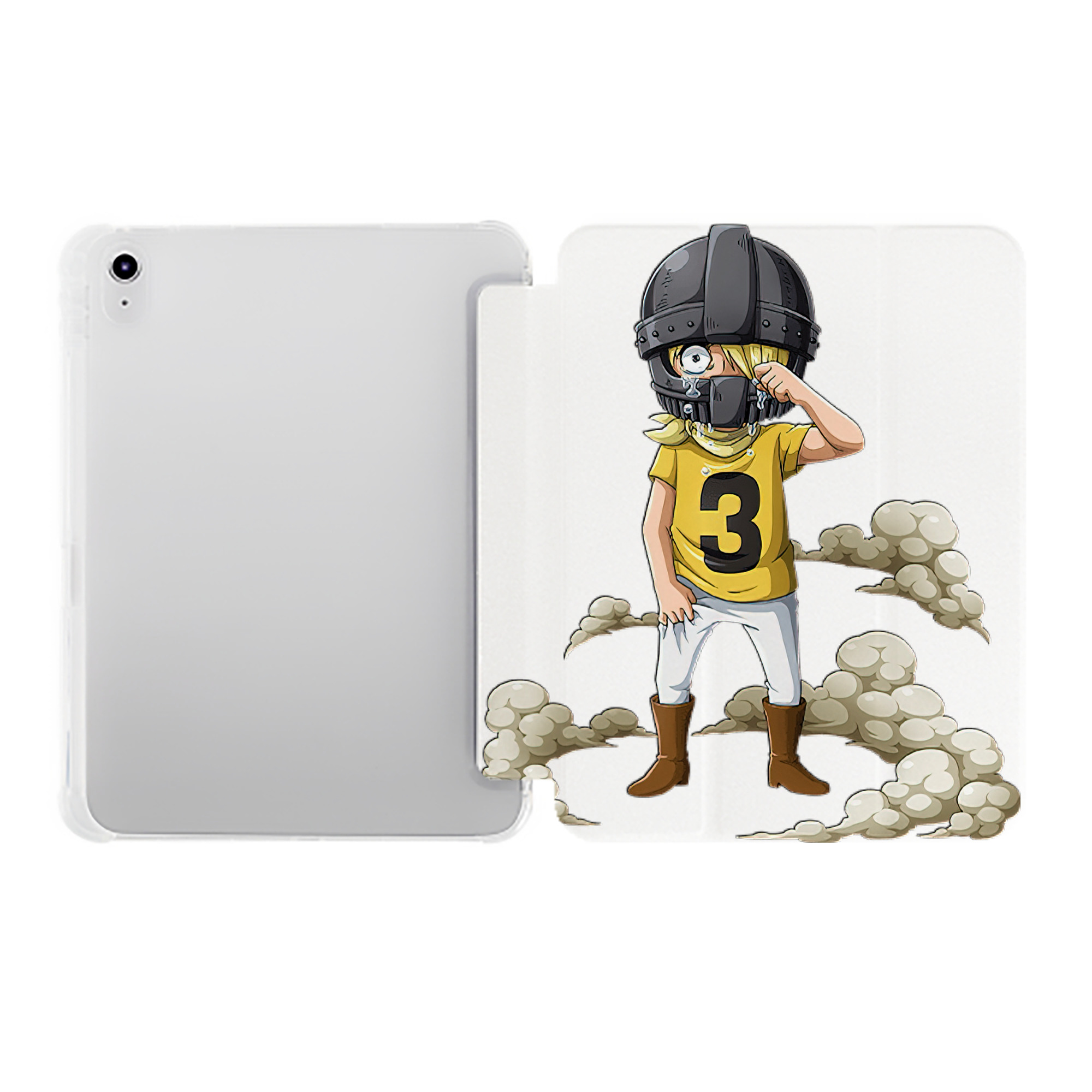 （画像用） ワンピース サンジ ONE PIECE Sanji IPad ケース ペン収納付き 三つ折りスタンド PUレザー×シリコン 対応機種9.5/10.5/10.9インチ